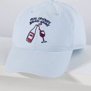 REAL FRIENDS BRING WINE By Anthropologie Icons Baseball Cap